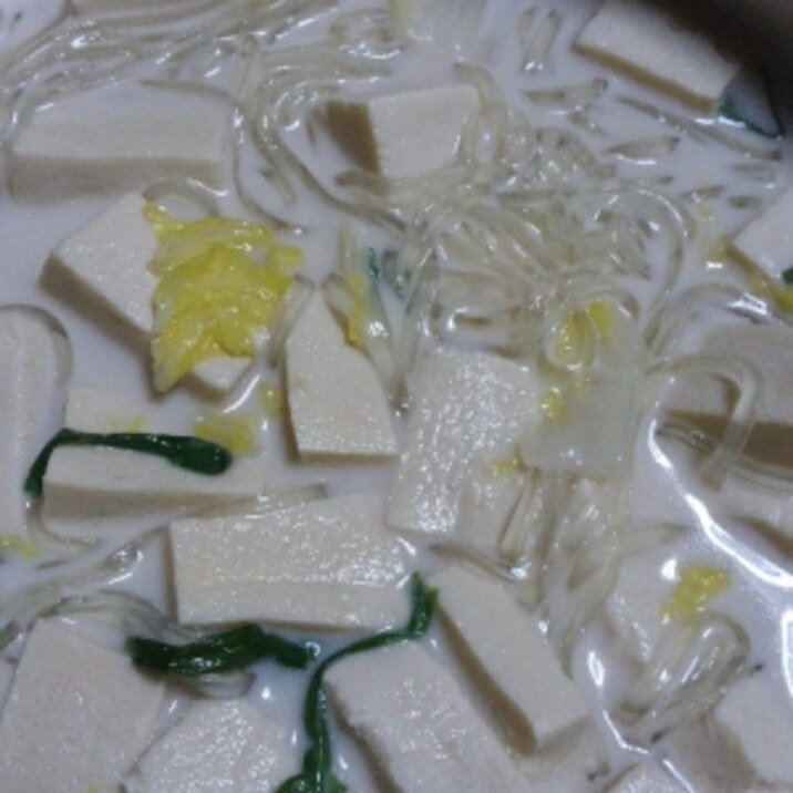 高野豆腐の豆乳鍋